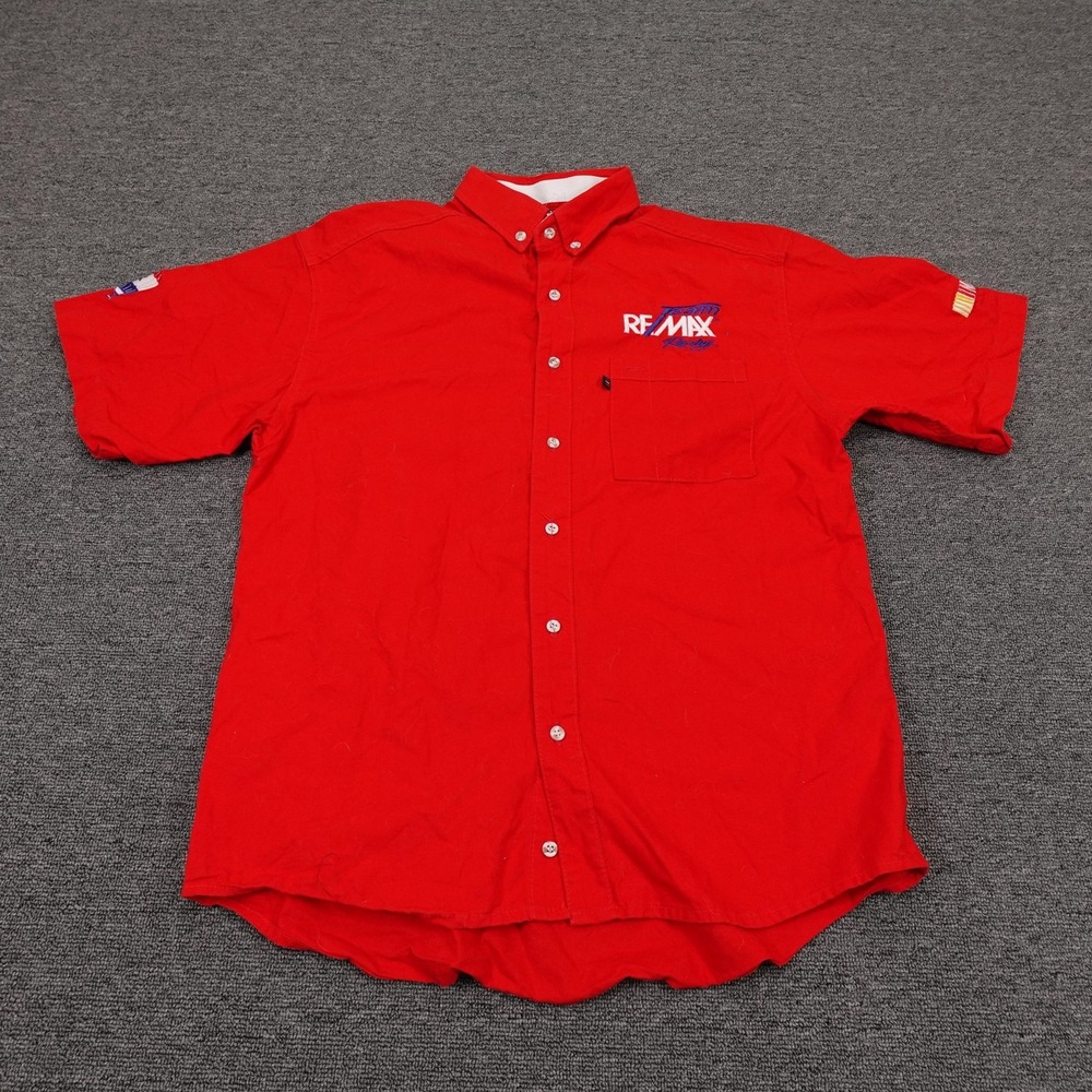Vintage RE/MAX Racing Shirt Mens Medium Red NASCAR Auto Racing Exquisite Designs